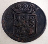 B.639 INDIILE OLANDEZE NETHERLANDS EAST INDIES HOLLAND VOC 1 DUIT 1744 EROARE