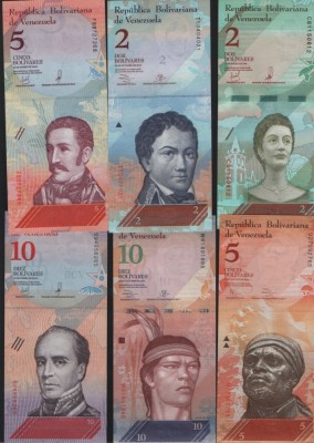 Lot / Set si mai complet Venezuela 24 buc bolivari / bolivares / 2007-2019 UNC foto