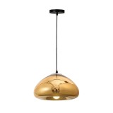 Cumpara ieftin Lustra Ovalone metal auriu si sticla 30x30x100 cm