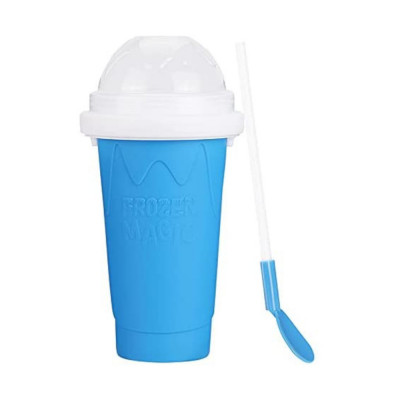 Pahar pentru preparare bautura racoritoare smoothie, granita, slush, DIY in 5 minute - Frozen Magic Slushy Cup, Albastru foto