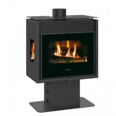 Semineu pe lemne 10.8kW, din otel, Panorama Prity PM3L-E