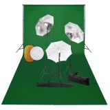 Set studio foto cu lampi, umbrele, fundal si reflector