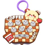 Jucarie pentru copii portabila flippy, joc gopher, cu lumini si muzica, tip breloc, model ursulet, material silicon si abs, maro
