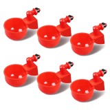 Set 10 Boluri Rosii din Plastic pentru Pasari de Curte - Adapator Mic Pasari