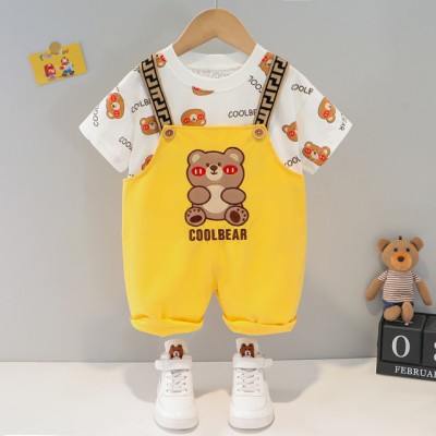 Costumas pentru baietei cu salopeta - Cool bears (Marime Disponibila: 2 ani) foto