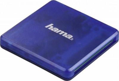 Cititor De Carduri Hama USB 2.0 SD MicroSD CF Albastru 42504436 foto