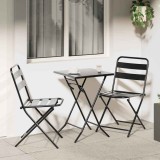 Set Bistro Pliabil 3 Piese Antracit Oțel