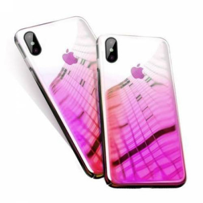 Husa protectie pentru iPhone XS Pink Gradient Color Changer Hard Case foto