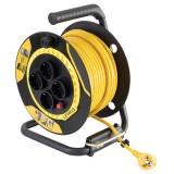 Derulator cablu electric Stanley, 4 prize, 40 m, 3 x 1.5 mmp, contact de protectie, IP20