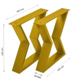 Set 2 Picioare Masa Metal, Sigma, Gold, PM27G