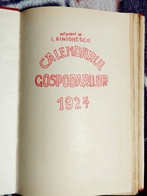 Calendarul gospodarilor 1924 si 1925 legate impreuna. foto