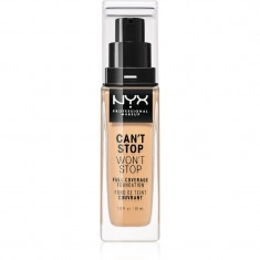 NYX Professional Makeup Can't Stop Won't Stop Full Coverage Foundation fond de ten cu acoperire ridicată culoare 7.5 Soft Beige 30 ml