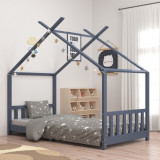 Cadru de pat pentru copii, gri, 90 x 200 cm, lemn masiv de pin GartenMobel Dekor, vidaXL