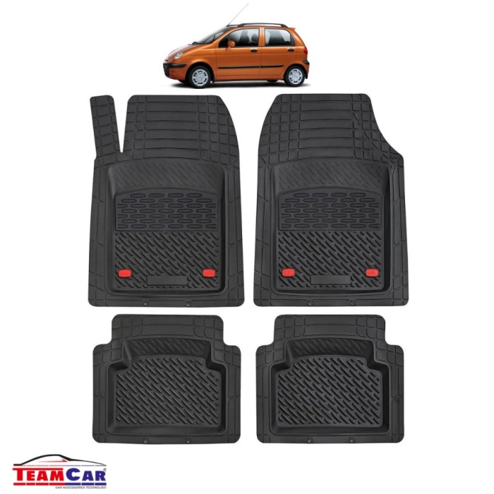 Covorase Auto TeamCar&reg; Tip Tavita Compatibile Chevrolet Spark M100/M150 (2000&ndash;2005) Negru Material Rezistent