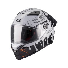 Casca integrala Axxis Fenix Cyberpunk C4 alb lucios &ndash; tip viziera: MT-V-31B &ndash; DKS429 M (57/58cm)