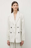 Bruuns Bazaar sacou PinBBTonya blazer culoarea gri, cu doua randuri de nasturi, modelator, BBW3833