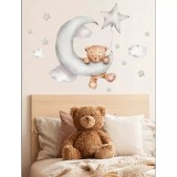 Cumpara ieftin Sticker Perete Autocolant Ursulet pe Luna - 45X45cm