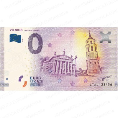 !!! RARR : 0 EURO SOUVENIR - LITUANIA , VILNIUS - 2018.1 - UNC // NU TRIMIT PRIN CURIER foto