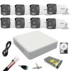 Kit supraveghere Hikvision 8 camere Dual Light 5 MP Lumina alba 40 IR 40 DVR 8 canale 4 MP Hard, Accesorii incluse SafetyGuard Surveillance