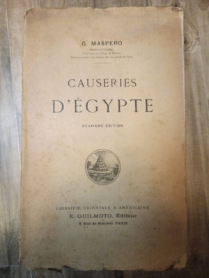 G. Maspero - Causeries L&amp;#039;Egypte foto