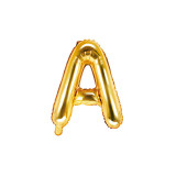 Balon Folie Litera A Auriu, 35 cm, Partydeco