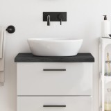 vidaXL Blat de baie, gri &icirc;nchis, 60x50x(2-4) cm, lemn masiv tratat