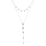 Lantisor argint 925, JW1768, model dublu lung, placat cu rodiu