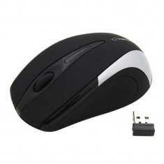 Mouse optic Wireless 2.4 Ghz Esperanza, 800 dpi, 3 butoane, Negru/Argintiu foto