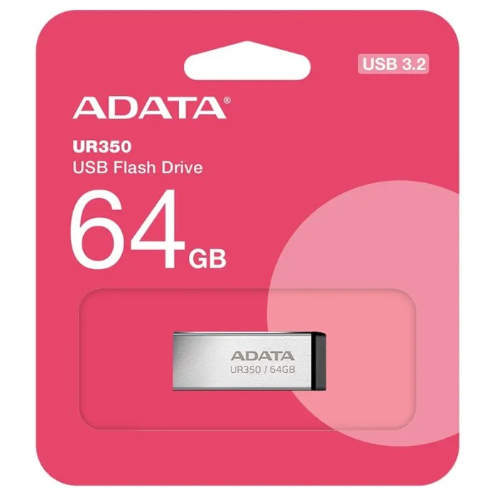 Flash drive metalic 64GB USB 3.2 Adata UR350-64G-RSR/BK