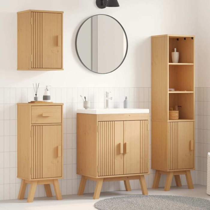 vidaXL Set de Mobilier pentru Baie 4 pcs Maro 114 x 43 x 73.5 cm 3334190