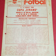Program Turneu fotbal DINAMO Bucuresti,BACAU,RAPID,MORENI (Aniversare 40 de ani)