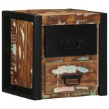 Gossi noptiera multicolor 40x35x40 cm lemn masiv recuperat