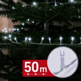 Instalație de Crăciun LED, 1000 LED-uri alb rece, 50m, 8 moduri de iluminare, cablu transparent, IP44