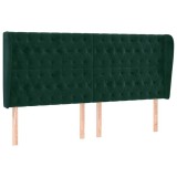 Cumpara ieftin Tablie pat cu aripioare verde inchis 203x23x118/128cm catifea