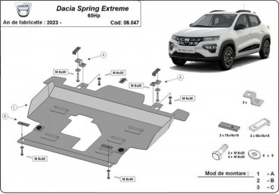 Scut motor metalic Dacia Spring Extreme 2023-prezent foto