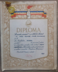 Diploma + medalie locul I, Cantarea Romaniei/Vasile Celmare, pictura monumentala foto