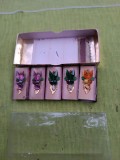 Lot d 5 cutii de chibrituri, decor floral, piese de colectie