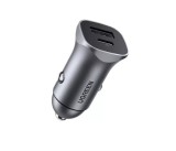 INCARCATOR auto Ugreen, &quot;CD130&quot; USB Type-C x 1 Output 5V/3A QC3.0, USB x 1 Output 5V/3A, total output 30W, pt. bricheta auto, gri &quot;40858&quot; (timbru verd