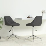 Cumpara ieftin Scaune de bucătărie pivotante, 2 buc., gri, piele artificială