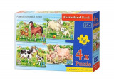 Puzzle 4 &icirc;n 1 (8+12+15+20 piese) &bdquo;Animal Moms and Babies&rdquo;