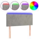 Cumpara ieftin Tablie de pat cu LED, gri deschis, 80x5x78/88 cm, catifea