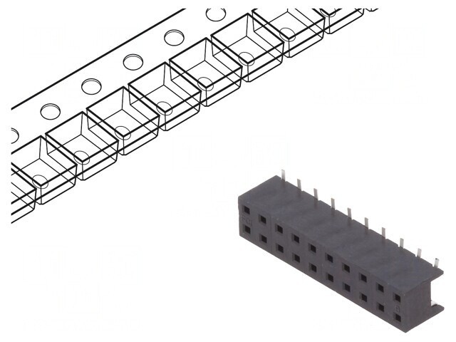 Soclu cablu-placă 2mm 20 PIN SMT pentru PCB 2A