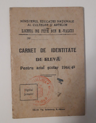 Carte veche carnet de eleva carte identitate tren carnet de identitate 1944 foto