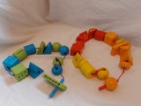 Set snuruit margele si forme din lemn tip Montessori