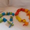 Set snuruit margele si forme din lemn tip Montessori