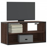 vidaXL Dulap TV, stejar maro, 80x31x39,5 cm, lemn prelucrat și metal