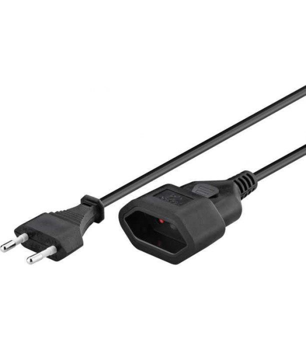 Cablu prelungitor EURO 5m 2x0.75mm mama-tata negru 2.5A 50510 Goobay