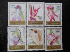Cambodgia-Flora,orhidee-serie completa-nestampilate foto