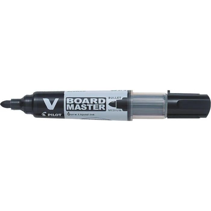 Marker pentru Tabla Pilot Vboard Master, Varf Rotund, 6 mm Negru
