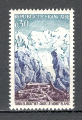 Franta.1965 Inaugurarea Tunelului rutier Mont Blanc SF.491 foto